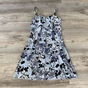 Express powder blue floral cocktail dress